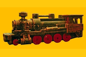 Die alte Holzlokomotive